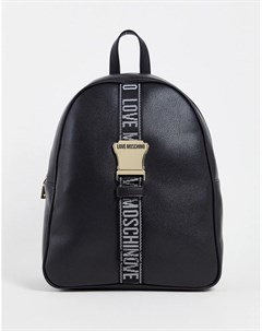 Черный рюкзак с логотипом Safety Love moschino
