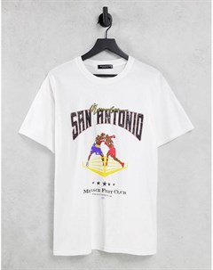 Белая футболка с принтом San Antonio Mennace
