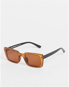 Женские солнцезащитные очки в квадратной оправе коричневого цвета Aj morgan