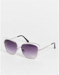 Серебристые женские солнцезащитные очки кошачий глаз в стиле oversized Aj morgan