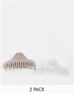 Набор из 2 заколок крабов для волос из полимерного материала молочных оттенков DesignB Designb london