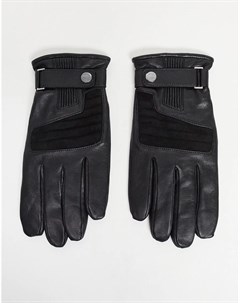 Черные кожаные перчатки HUGO Boss by hugo boss