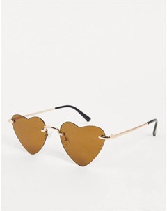 Солнцезащитные очки с линзами в форме сердец в тонкой оправе Madein.