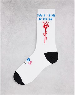 Белые конопляные носки с локальным принтом в виде надписи Beni Afends