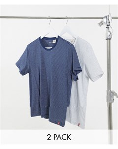 Набор из 2 полосатых футболок в синем и белом цвете с логотипом Levi's®
