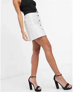 Кремовая жаккардовая юбка мини на пуговицах спереди от комплекта Sister jane