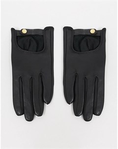 Черные кожаные перчатки для сенсорных экранов Asos design