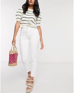 Белые джинсы в винтажном стиле с завышенной талией Vero moda