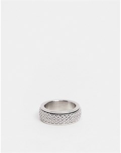Серебристое кольцо из нержавеющей стали с рельефным узором Asos design
