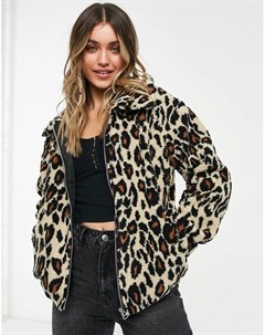 Плюшевая куртка с леопардовым принтом Jdy