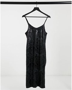 Черное принтованное платье комбинация Billie Bolongaro trevor