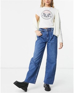 Голубые свободные джинсы в стиле 90 х Bershka