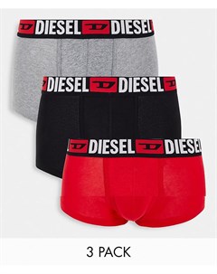 Набор из 3 боксеров брифов черного красного серого цветов Damien Diesel
