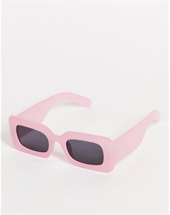 Розовые прямоугольные солнцезащитные очки Aggy Monki