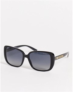 Женские большие солнцезащитные очки в черной квадратной оправе 0VE4357 Versace