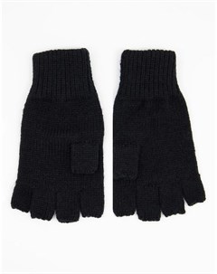 Черные перчатки без пальцев Topman