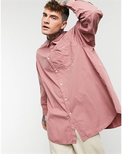 Пыльно розовая удлиненная рубашка в стиле oversized Asos design