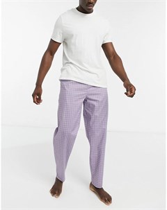 Домашние брюки в фиолетовую клетку Asos design