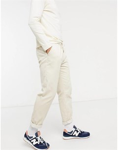 Бежевые узкие брюки на шнурке Asos design