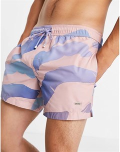 Розовые шорты для плавания со сплошным пальмовым принтом BOSS Bonyfish Boss bodywear