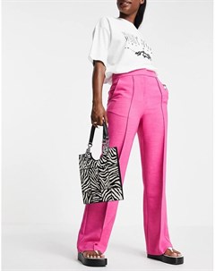 Ярко розовые строгие брюки прямого кроя Topshop