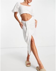 Белая юбка миди с драпировкой Asos design