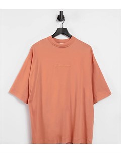 Персиковая oversize рубашка с вышивкой Collusion