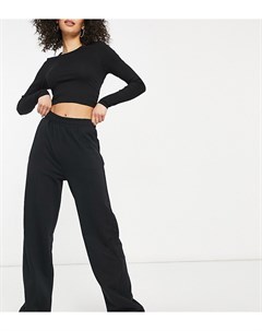 Черные джоггеры прямого кроя с заниженной талией и защипами ASOS DESIGN Tall Asos tall