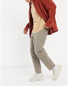 Коричневые брюки свободного кроя с большими накладными карманами Asos design