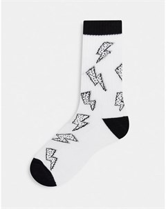 Спортивные носки с принтом молнией Asos design