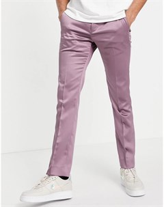 Розовато лиловые атласные брюки Twisted tailor
