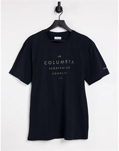 Черная футболка с графическим принтом Path Lake Columbia