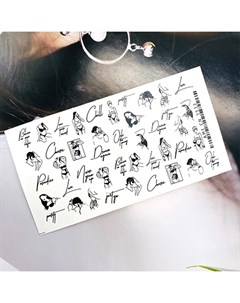 Слайдер дизайн 3532 Надписи линии девушки Ami-nails
