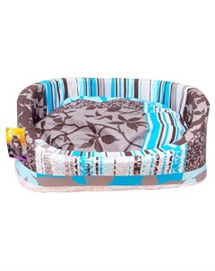 Лежанка для кошек и собак поплин с подушкой 4 разноцветный 53x40x18 см Glory life