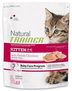 Сухой корм для котят Natural Cat Kitten with Chicken с курицей для котят 0 3 кг Trainer