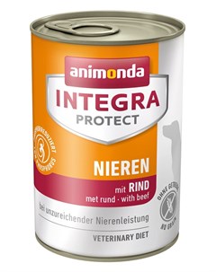Влажный корм Integra Protect Renal с говядиной при почечной недостаточности банка диета для собак 0  Animonda