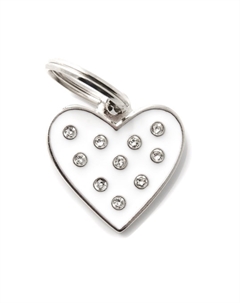 Адресник chic Сердце белый средний My family