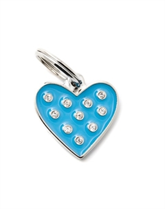 Адресник chic Сердце голубой средний My family