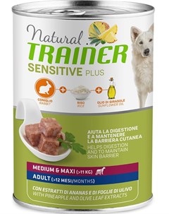 Влажный корм для собак Sensitive Plus Adult Medium Maxi с кроликом и рисом 0 4 кг Trainer