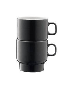 Набор чашек для флэт уайт кофе utility серый 7 см Lsa international