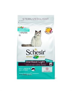 Сухой корм для кошек стерилизованных с рыбой 1 5 кг Schesir