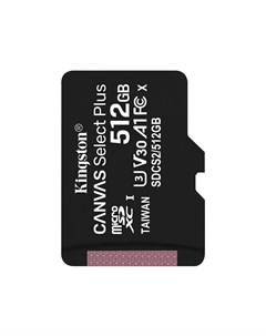 Карта памяти 512Gb Canvas Select Plus MicroSDXC UHS I Class U3 V30 A1 SDCS2 512GBSP Kingston