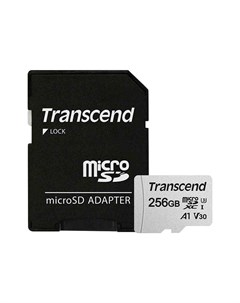 Карта памяти 256Gb 300S Micro Secure Digital XC Class 10 UHS I TS256GUSD300S A с переходником под SD Transcend