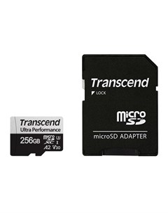 Карта памяти 256Gb MicroSDXC 340S Class 10 UHS I U3 V30 A2 TS256GUSD340S с адаптером SD Transcend