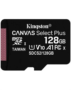 Карта памяти 128Gb Micro Secure Digital HC Class10 UHS I Canvas Select SDCS2 128GBSP Kingston