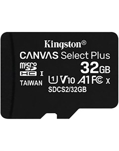 Карта памяти 32Gb Micro Secure Digital HC Class 10 UHS I Canvas Select SDCS2 32GBSP Kingston