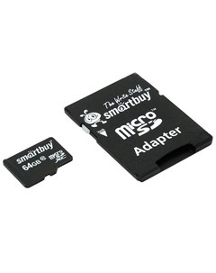 Карта памяти 64Gb MicroSD Class 10 SB64GBSDCL10 01LE с адаптером SD Smartbuy