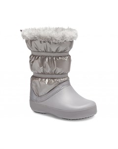 Зимние сапоги для девочек Girls Crocband LodgePoint Metallic Winter Boot Silver Metallic Crocs