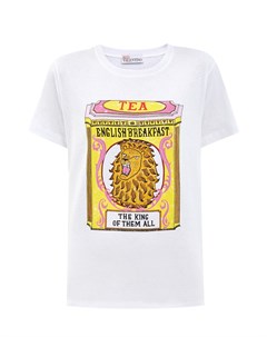 Хлопковая футболка с коллекционным принтом Tea Boxes Red valentino