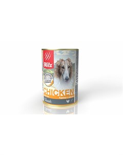Classic Adult Dog полнорационный влажный корм для собак фарш из курицы с рисом в консервах 400 г Blitz